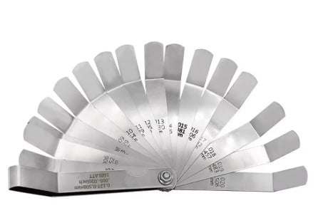 OFFSET FEELER GAUGE 16 FINGERS STAINLESS STEEL 0.127-0.508mm TWIN MARKED