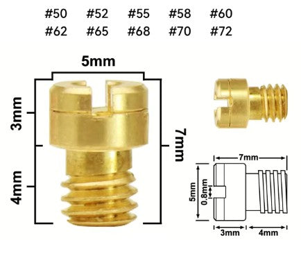 10PCS Keihin 99101-116 Series Main Jet Kit PZ19 Sizes 75 78 80 82 85 88 90 92 95 98