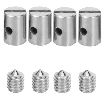 SOLDERLESS NIPPLE 5.0mm DIA x BARREL GRUB SCREW - PACK OF 4
