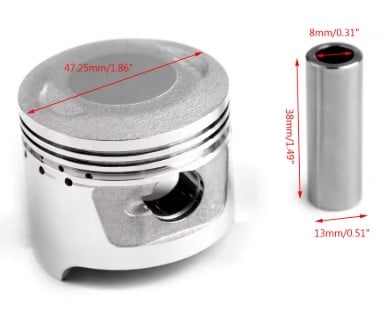 PISTON KIT 47.50mm HONDA CRF70F XL70 CT70 XR70 ATC70 TRX70