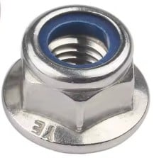 M6 Stainless Steel 304 Hex Flange Nylon Insert Lock Nut Self-Locking DIN6926 PACK-10