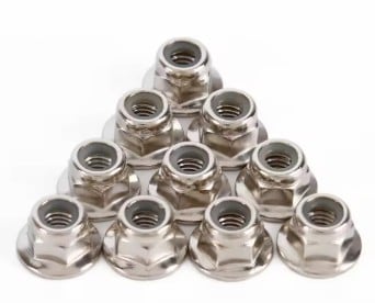 M6 Stainless Steel 304 Hex Flange Nylon Insert Lock Nut Self-Locking DIN6926 PACK-10