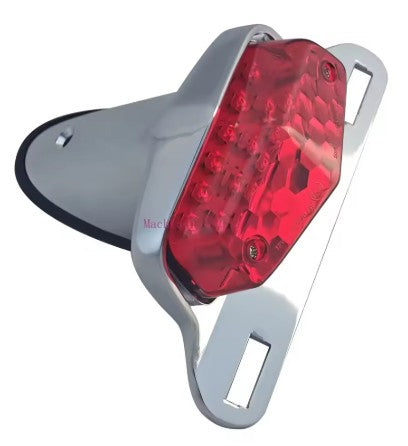 Lucas Style Classic Vintage Motorcycle LED Taillight Triumph British Cafe Racer Silver