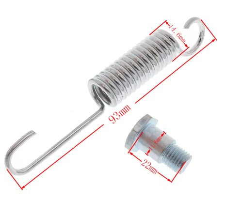 90mm KICK STAND RETURN SPRING + PIVET BOLT CRF50 TTR LIFAN YX SSR DIRT PIT BIKE