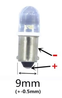 BULB LED 6V 3W 2-PIN BA9S EACH P641
