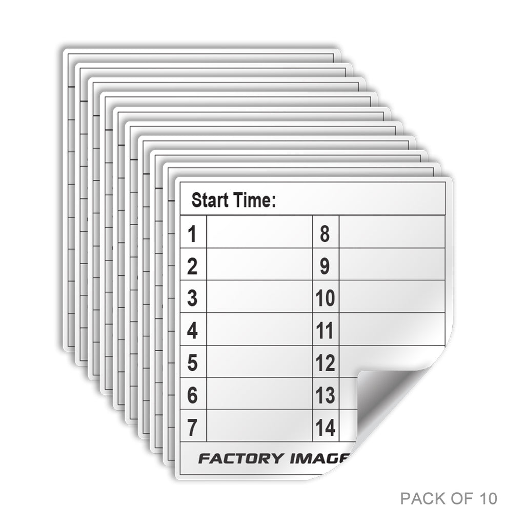 Fat Bar Pad Enduro Time Card Sticker Laminated Reusable Pack of 10