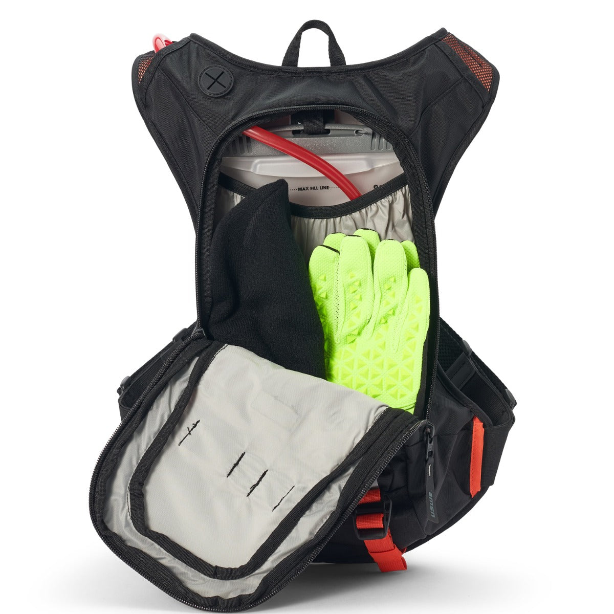 Moto Hydro 8L Dirt Biking Hydration Pack - Black/Orange - USWE 5208090038