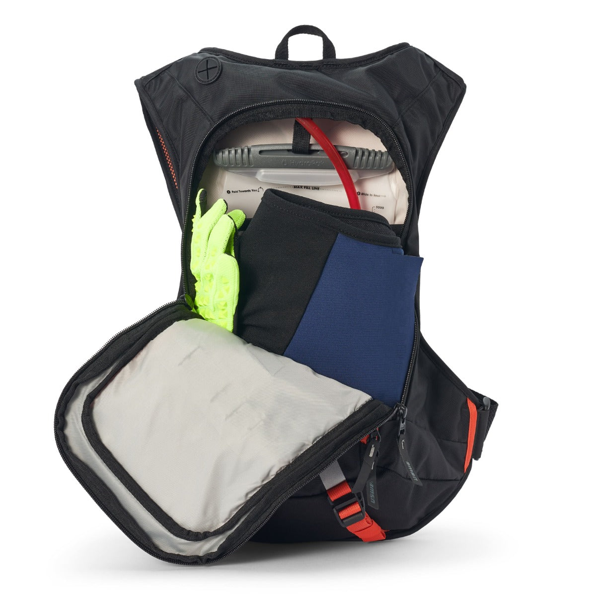 Moto Hydro 12L Dirt Biking Hydration Pack - Black/Orange - USWE 5212090038