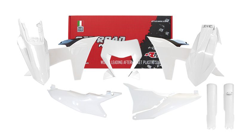 PLASTIC KIT/7 2024-2025 KTM EXC, EXC-F WHITE/BLACK, RTECH R-KITKTM-BN0-704