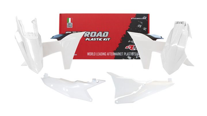 PLASTIC KIT/5 2024-2025 KTM EXC, EXC-F WHITE/BLACK, RTECH R-KITKTM-BN0-524