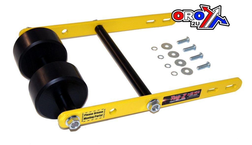 WHEELIE BAR 2 ROLLER TAG-Z YELLOW, ATV QUAD WHEELIE SAVER / CATCH, 3.4KG Size 34x22x7cm