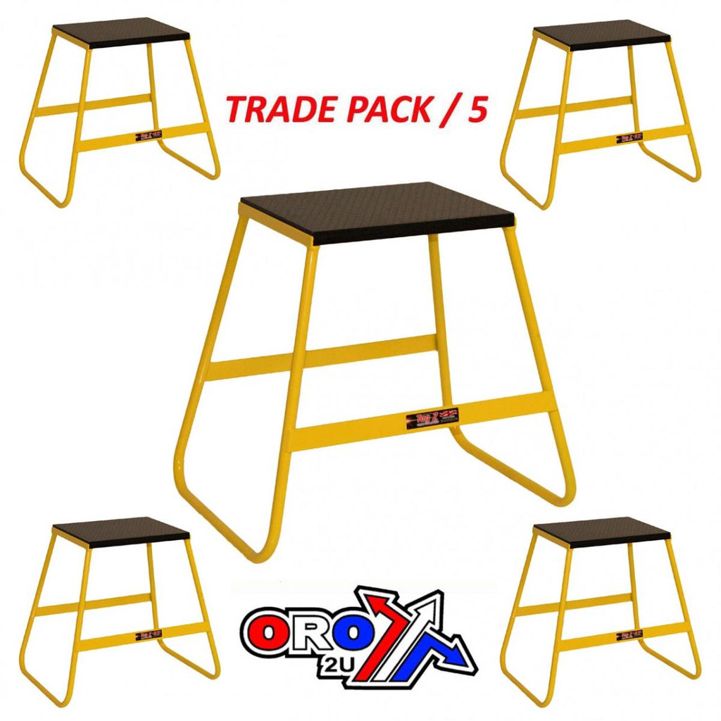 TRADE PACK 5 BIKE STANDS YELOW, 440mm TALL, LIGHT WEIGHT, MX, TRADE £16.50 EACH