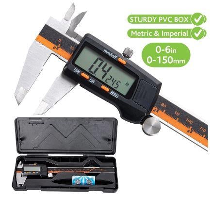 DIGITAL VERNIER CALIPER WITH LCD DISPLAY WITH INCH MM FRACTION CONVERSION 0.0005 ACCURACY