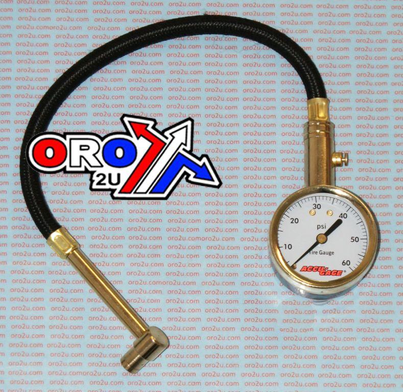 TYRE PRESSURE GAUGE 60 PSI., WITH HOSE & BLEEDER 90* TIP, RA60X