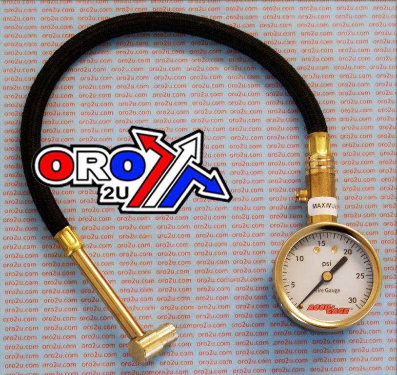 TYRE PRESSURE GAUGE 30 PSI, WITH HOSE & BLEEDER 90* TIP, RA30X