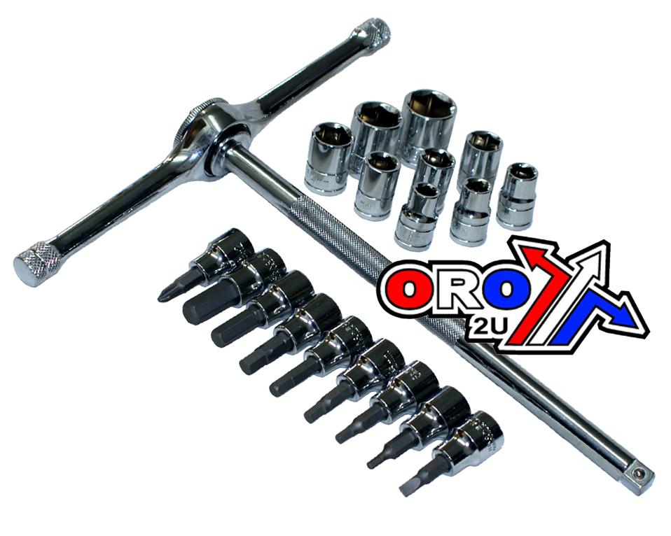 T-HANDLE RATCHET DRIVER 3/8 19pcs. SET
