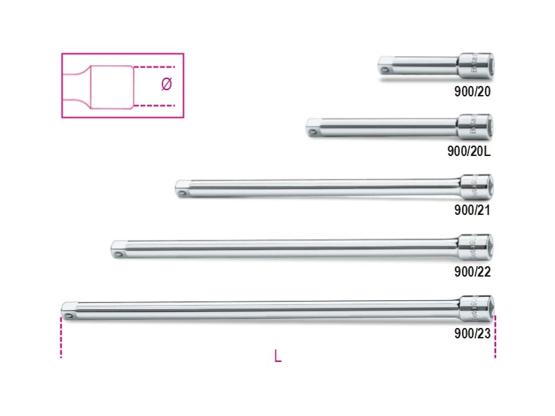 Extension Bar, 1/4 Female to Male Drive, 50mm Length - Beta Tools 900/20