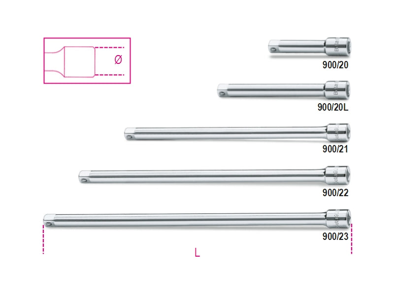 Extension Bar, 1/4 Female to Male Drive, 150mm Length - Beta Tools 900/21