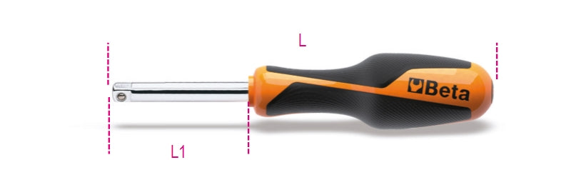 Spinner Handle, 1/4 Drive, 128mm Length - Beta Tools 900BG/30C