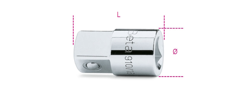 Adaptor 3/8 Female to 1/2 Male Drive 32mm - Beta Tools 910/16