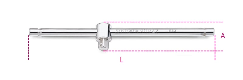 3/8 Drive Sliding T-Handle 210mm - Beta Tools 910/42
