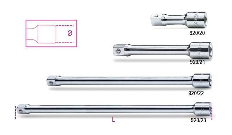 1/2 Drive Extension Bar 125mm - Beta Tools 920/21