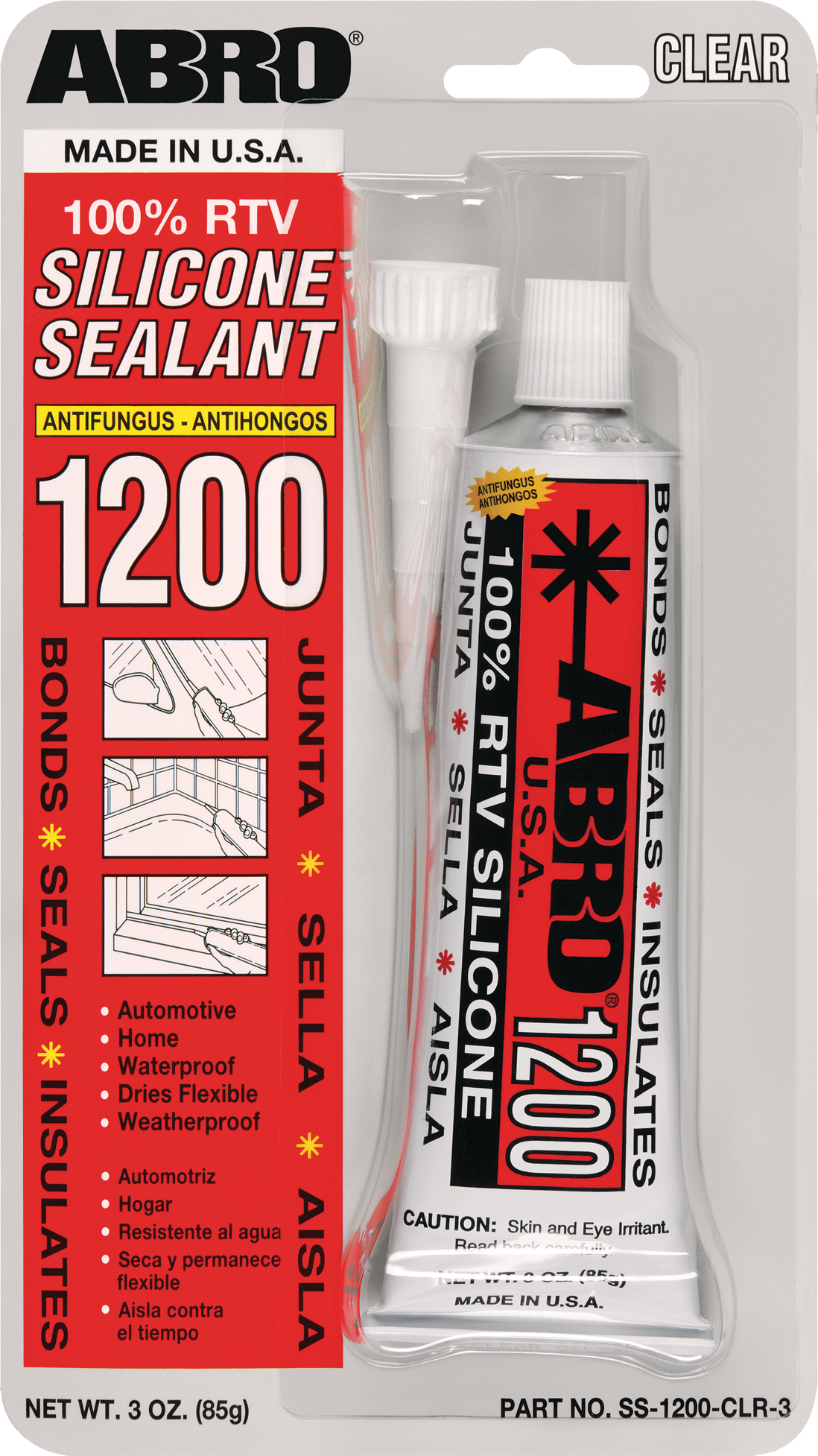 RTV SILICONE GASKET SEALANT CLEAR 85g SS-1200