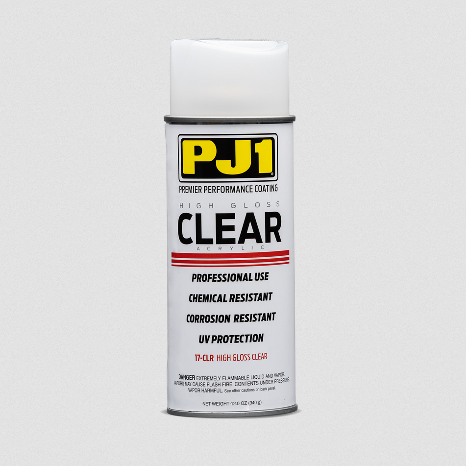 PJ1 High Gloss Clear Acrylic Spray – UV, Chemical & Corrosion Resistant Clear Coat (17-CLR)