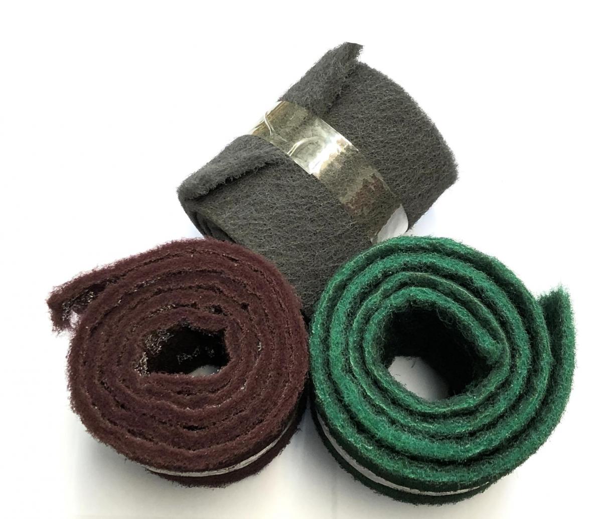 SCOTCH BRITE BRIGHT CLEANING ALLOY, 115mm X 3MTR COARSE MEDIUM FINE, GASKET CLEANING / BORE LINERS