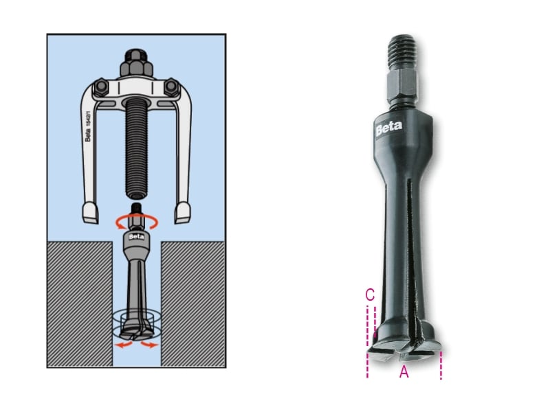 Internal Extractors 40mm - 75mm - Beta Tools 1544/9C