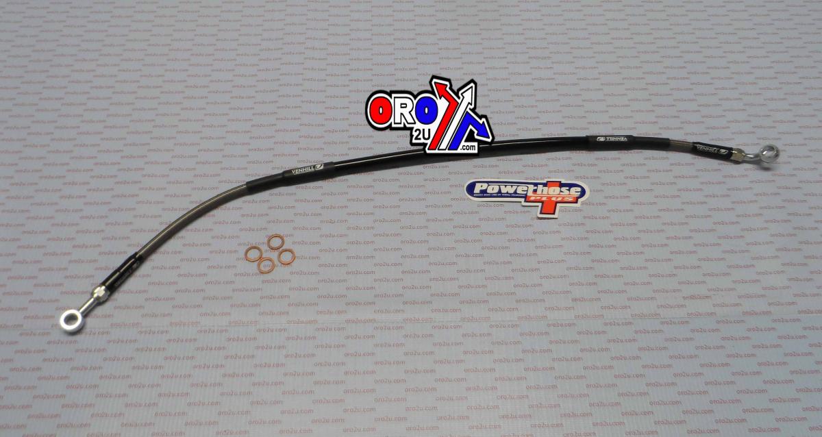 HOSE REAR BRAKE SILVER / BLK, VENHILL T04-2-002/P TM125 250