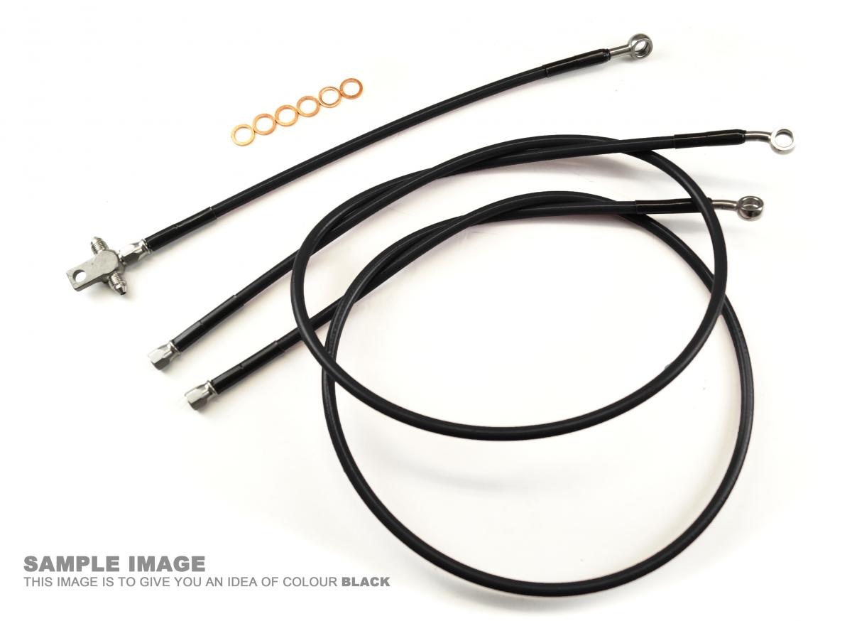 HOSE FRONT BRAKE BLACK HONDA TRX450R 04-09 KIT/3 TRX450-F H02-1-059/P