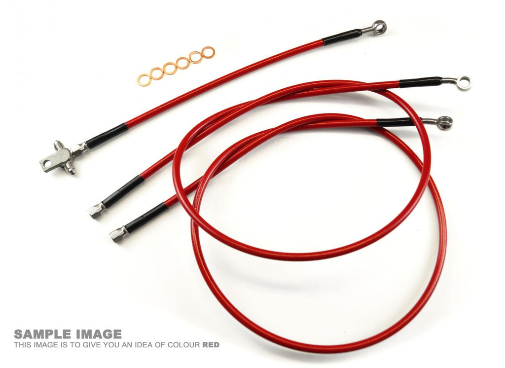 HOSE FRONT BRAKE RED +6 HONDA TRX450R 04-09, KIT/3 FIR