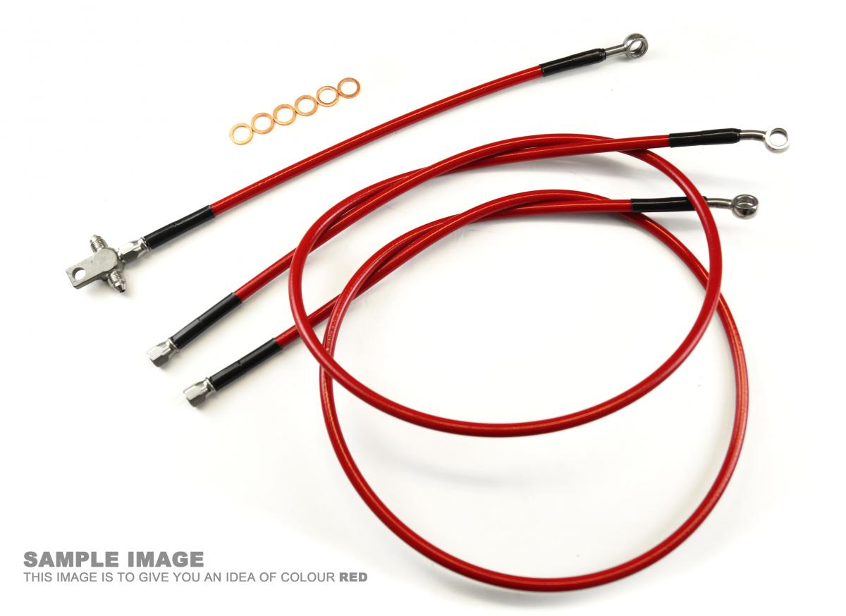 HOSE FRONT BRAKE RED +6 HONDA TRX450R 04-09, KIT/3 FIR