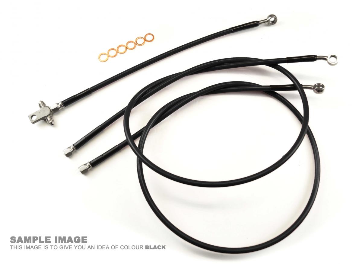 HOSE FRONT BRAKE +2 CARB/BLACK, 2003-06 Yamaha YFS200 Blaster