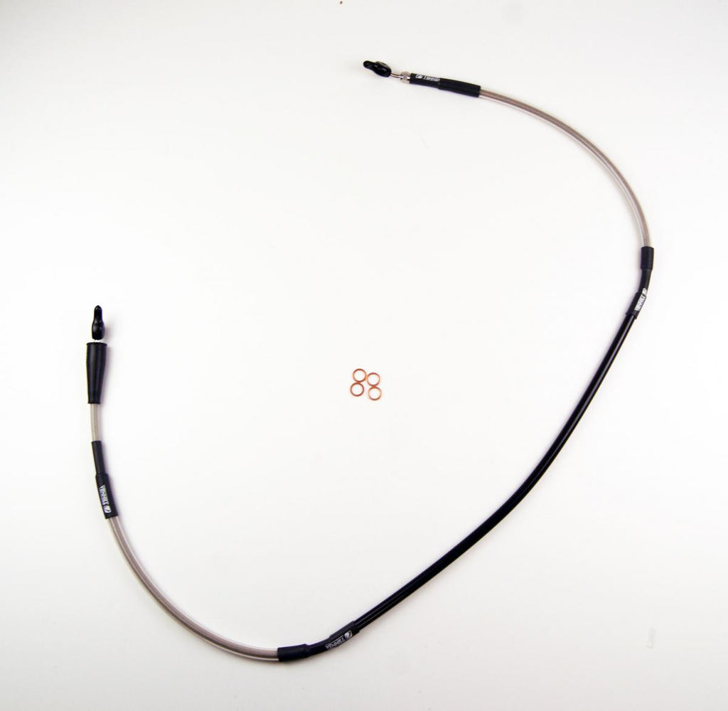 HOSE FRONT BRAKE SILVER / BLK, VENHILL S01-1-039/P-CL, 59480-28H12, 59480-28H11, 59480-28H10