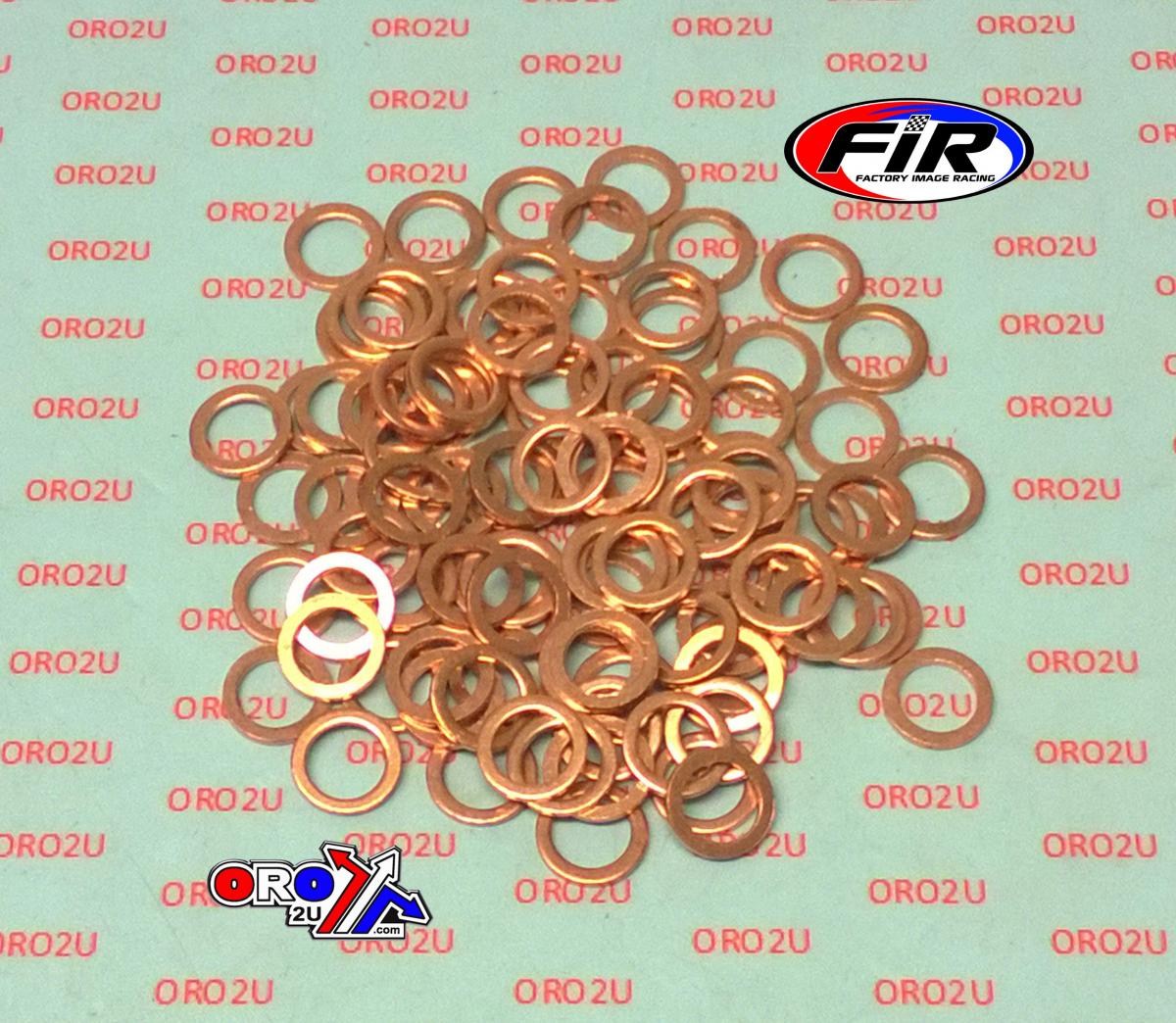 COPPER WASHER M10 PK OF 100, SIZE ID10 x OD15 x W1.5mm