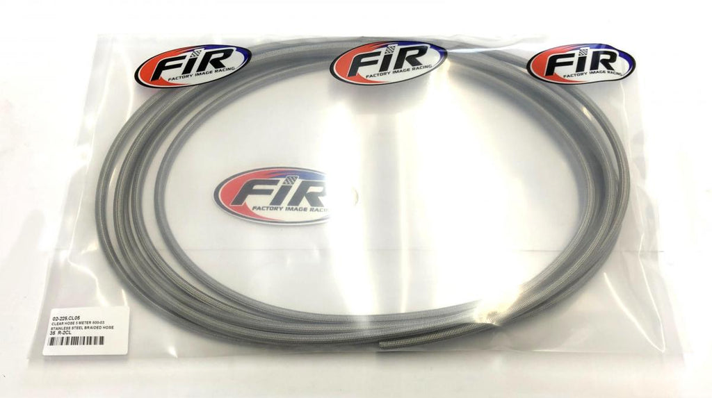 CLEAR HOSE 5 METER 600-03, STAINLESS STEEL BRAIDED HOSE, 600-03CL / PTFE / PVC COVERED, BUILDALINE