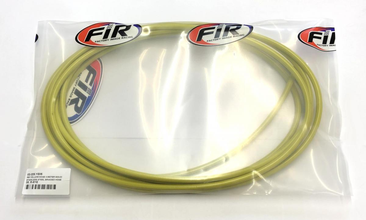 RM YELLOW HOSE 5 METER 600-03, STAINLESS STEEL BRAIDED HOSE, 600-03YE / PTFE / PVC COVERED, BUILDALINE