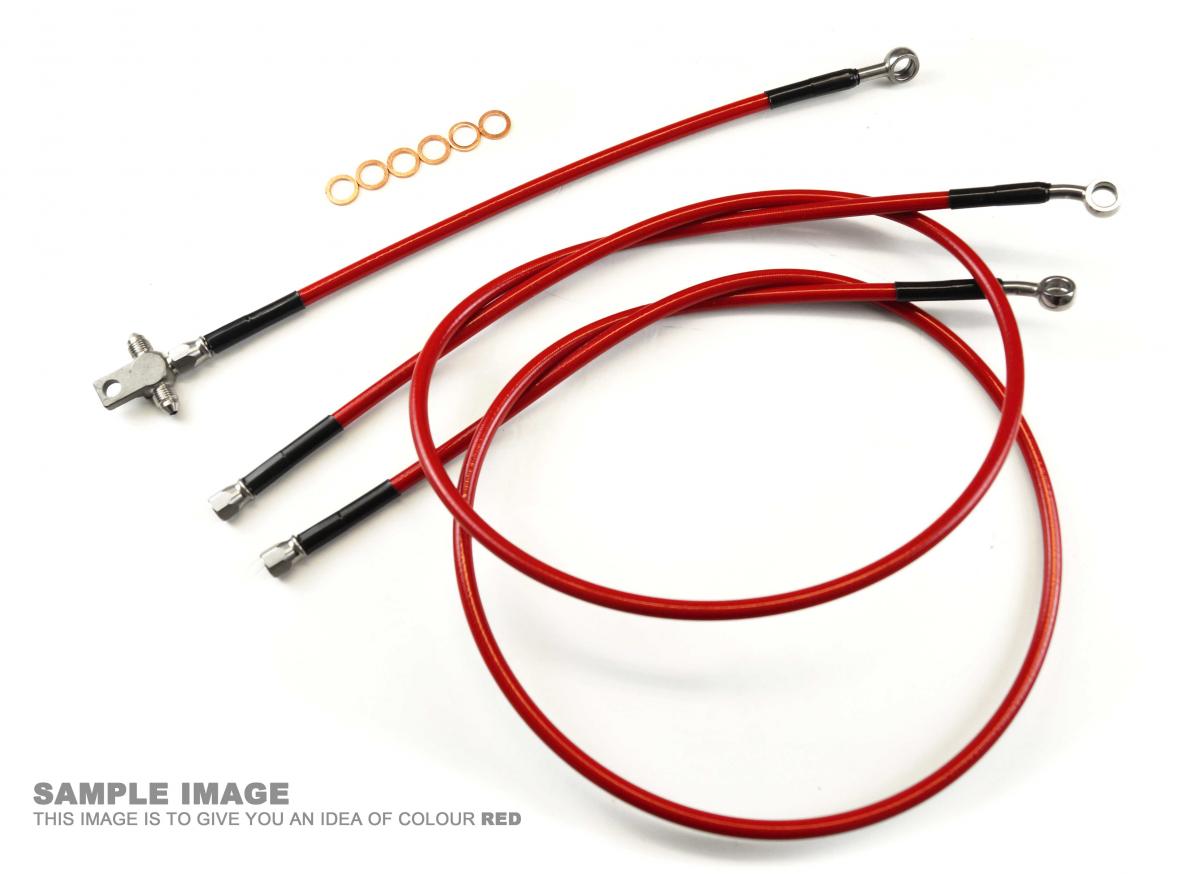 HOSE FRONT BRAKE KIT/3 RED, YFM660 R RAPTOR 2001-ON FIR, KIT DONE, Y01-1-049/P, RAP-F