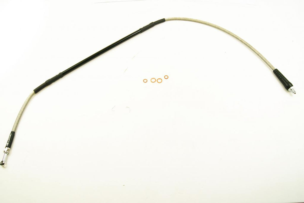 HOSE FRONT BRAKE SILVER / BLK, VENHILL K01-1-043/P-CL