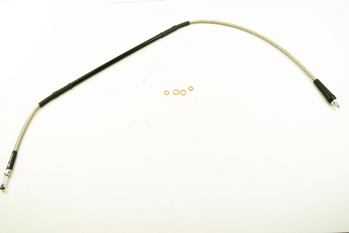 HOSE FRONT BRAKE SILVER / BLK, VENHILL K01-1-043/P-CL
