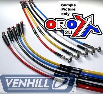HOSE REAR BRAKE SILVER / BLK, VENHILL Y01-2-002/P, YZ125/250 U & H/LAMP 1988