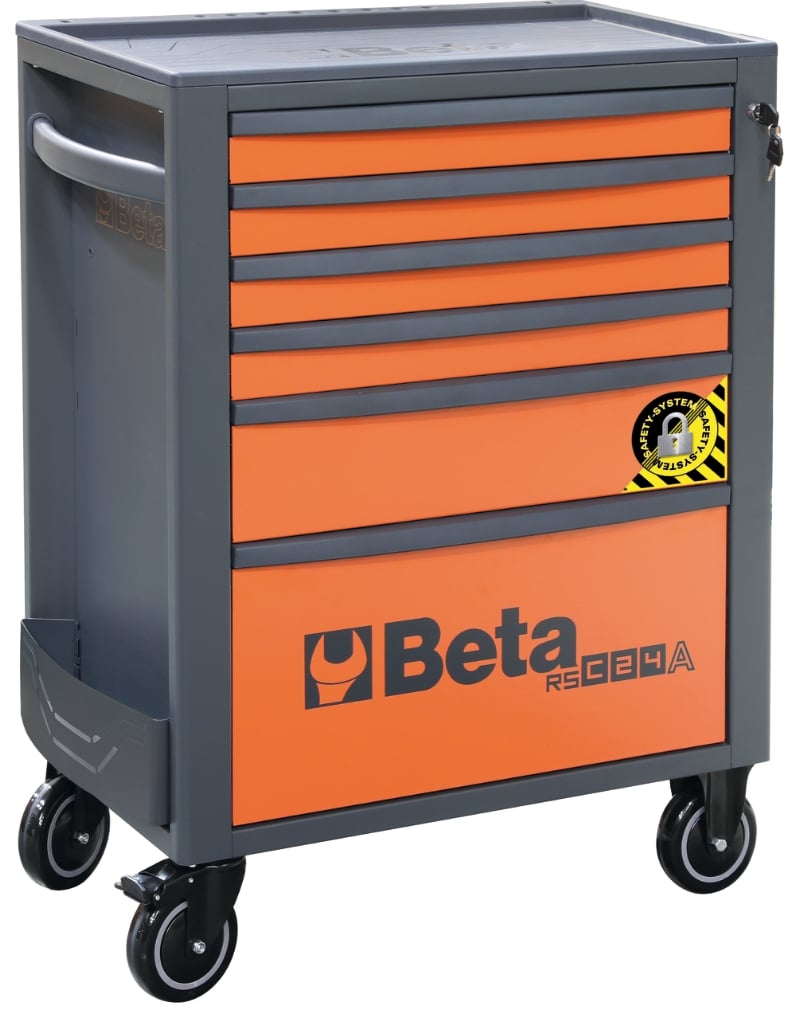 Mobile Roller Cab 6 Drawers Anti-Tilt System Reinforced Worktop 800kg Capacity - Beta Tools RSC24A/6-R