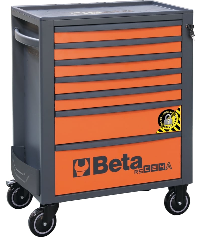 Mobile Roller Cab 7 Drawers Anti-Tilt System Reinforced Worktop 800kg Capacity - Beta Tools RSC24A/7-A