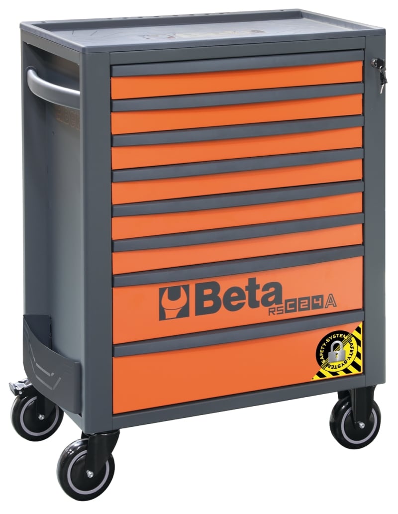 Mobile Roller Cab 8 Drawers Anti-Tilt System Reinforced Worktop 800kg Capacity - Beta Tools RSC24A/8-R