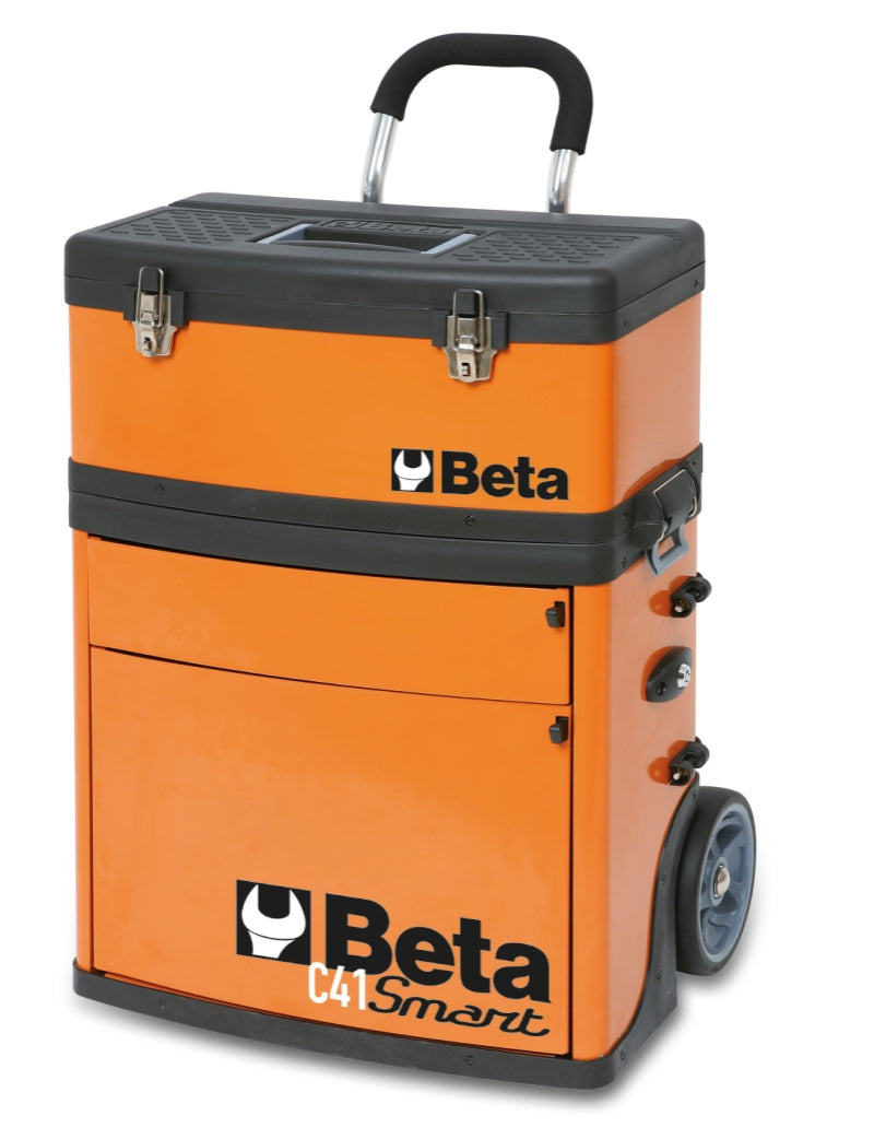 Two-Module Tool Trolley with Detachable Tool Box and Drawers - Beta Tools C41S