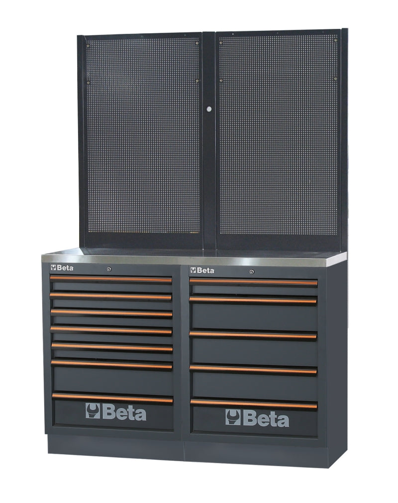 Workbenches with Stainless Steel Worktop, Drawers, and Tool Panels - BetaC45PRO C45PRO BPX-1,3