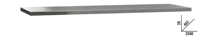 Stainless Steel Coated MDF Worktop 2040x463x38mm for Workbench - BetaC45PRO C45PX/3-2,0MT
