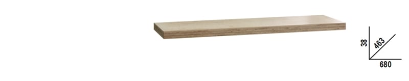 Multi-Ply Wood Worktop 680x463x38mm for Workbench - BetaC45PRO C45PW/1-0,7MT